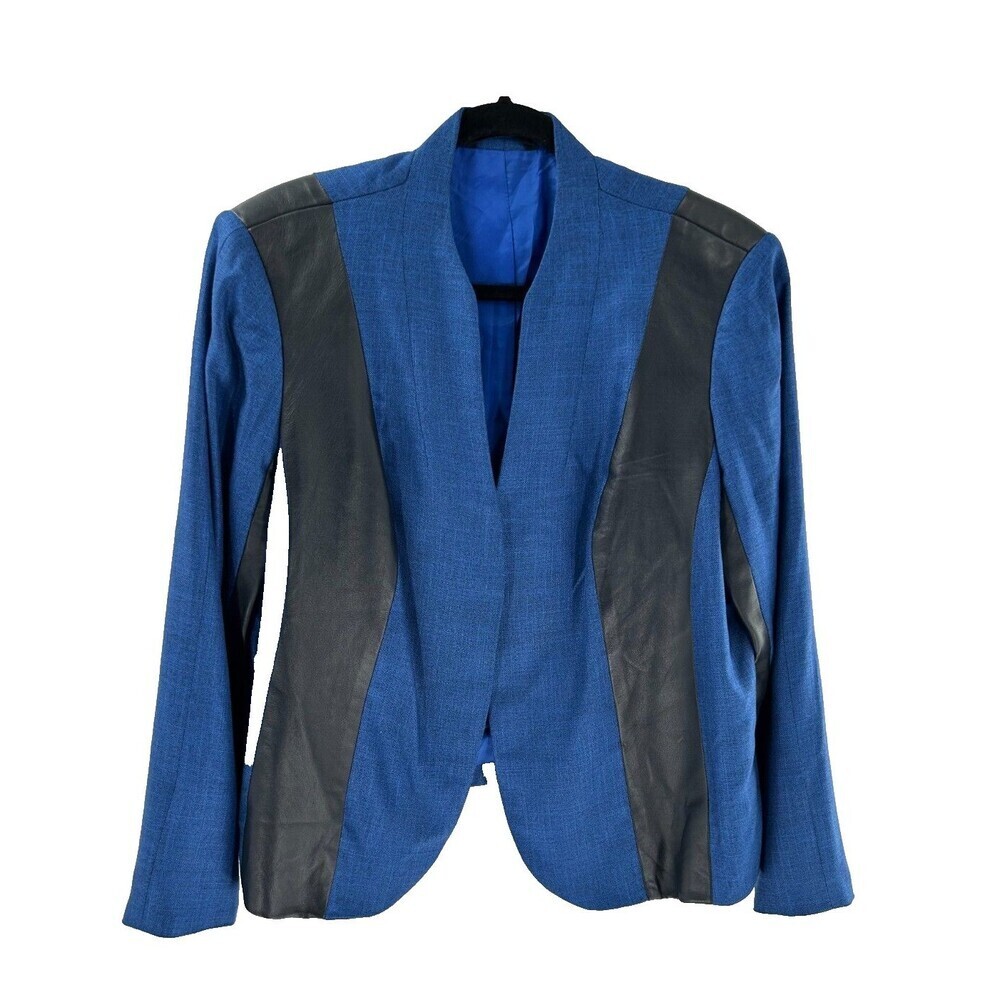 Women's Dara Lamb Bamboo Leather Panels Custom Power Blazer Size XL/1X?